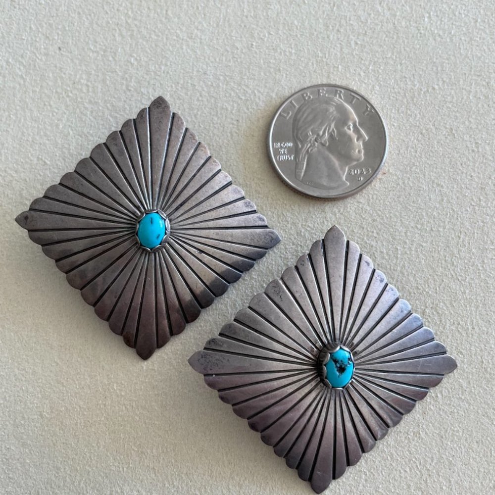 Large Square Navajo Earrings